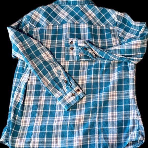 LARGE Flannel plaid button down tops, bundle of 3 - Picture 7 of 16